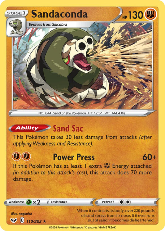 (110/202) Pokemon TCG Sword & Shield Single: Sandaconda Reverse Holo Holo Rare