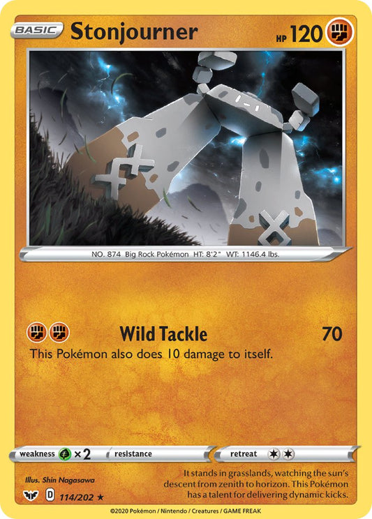 (114/202) Pokemon TCG Sword & Shield Single: Stonjourner Reverse Holo Rare