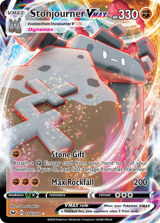 (116/202) Pokemon TCG Sword & Shield Single: Stonjourner VMAX  Ultra Rare
