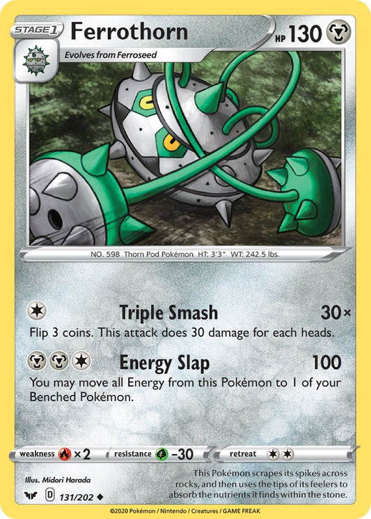 (131/202) Pokemon TCG Sword & Shield Single: Ferrothorn Reverse Holo Uncommon