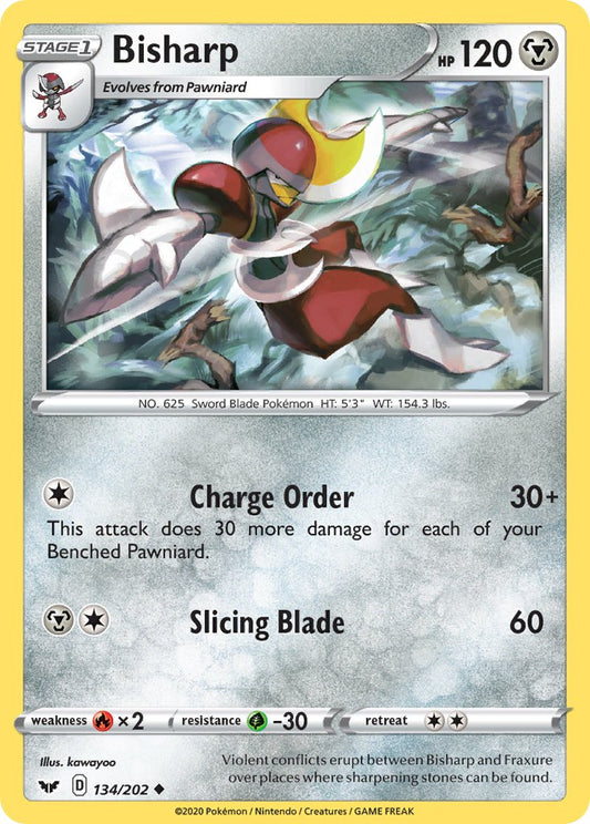 (134/202) Pokemon TCG Sword & Shield Single: Bisharp  Uncommon
