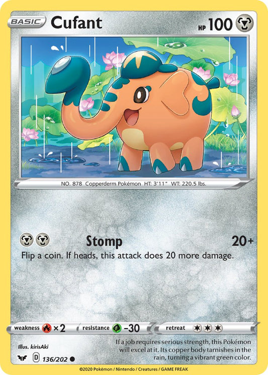 (136/202) Pokemon TCG Sword & Shield Single: Cufant  Common