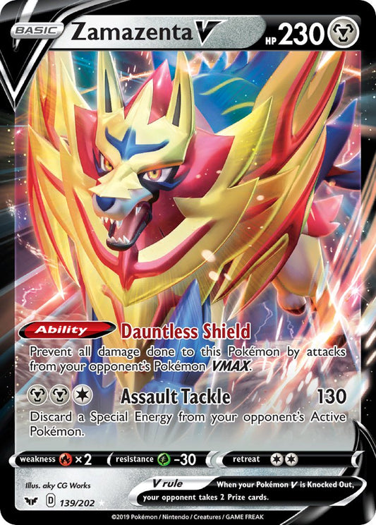 (139/202) Pokemon TCG Sword & Shield Single: Zamazenta V  Ultra Rare