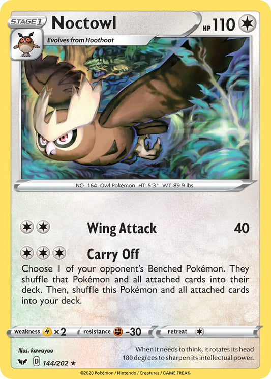 (144/202) Pokemon TCG Sword & Shield Single: Noctowl  Rare