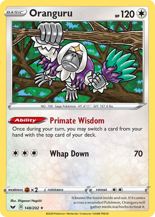 (148/202) Pokemon TCG Sword & Shield Single: Oranguru Reverse Holo Holo Rare