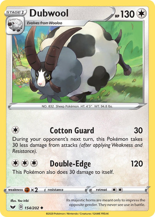 (154/202) Pokemon TCG Sword & Shield Single: Dubwool  Uncommon