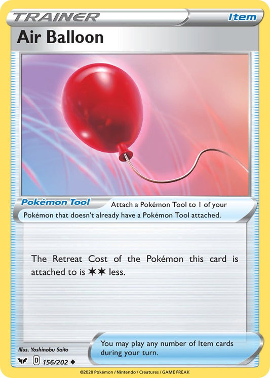 (156/202) Pokemon TCG Sword & Shield Single: Air Balloon  Uncommon