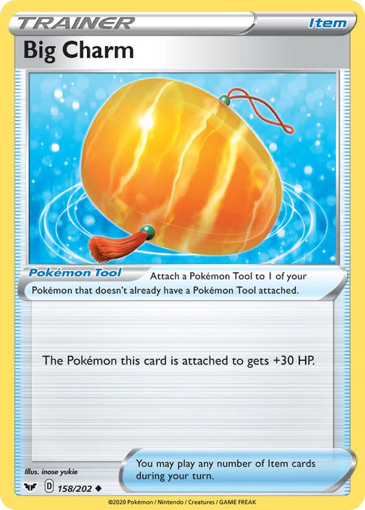 (158/202) Pokemon TCG Sword & Shield Single: Big Charm Reverse Holo Uncommon