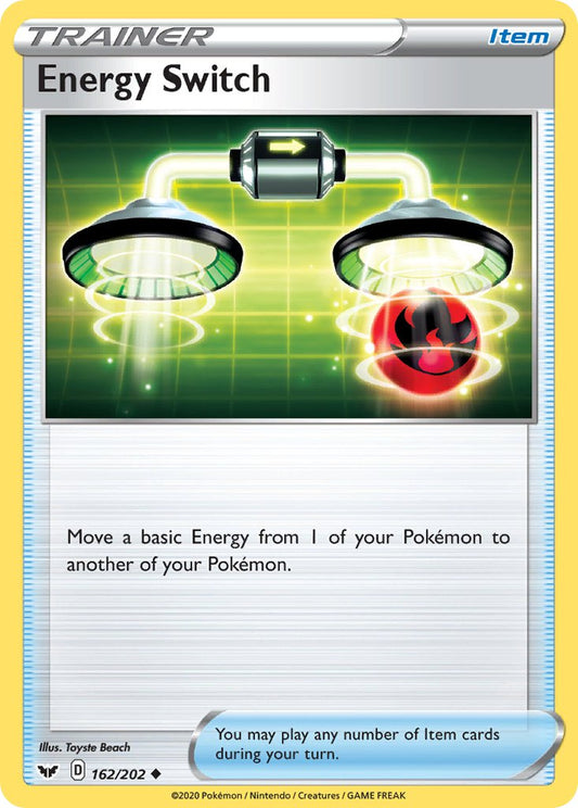 (162/202) Pokemon TCG Sword & Shield Single: Energy Switch Reverse Holo Uncommon