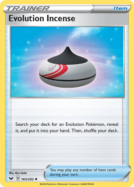 (163/202) Pokemon TCG Sword & Shield Single: Evolution Incense Reverse Holo Uncommon