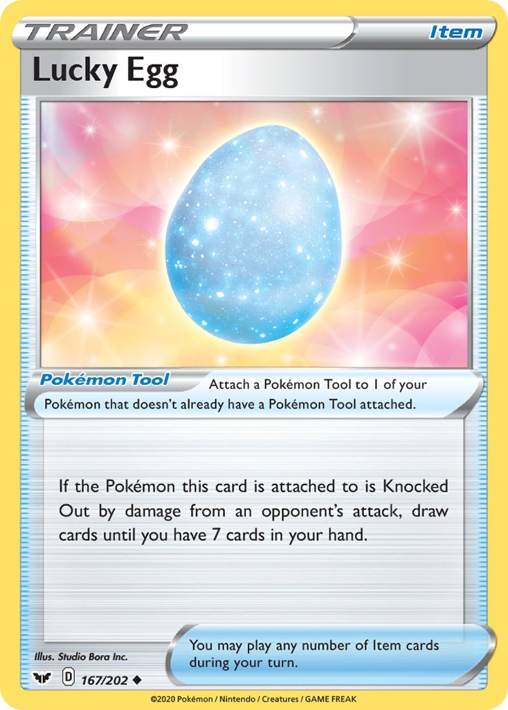 (167/202) Pokemon TCG Sword & Shield Single: Lucky Egg Reverse Holo Uncommon