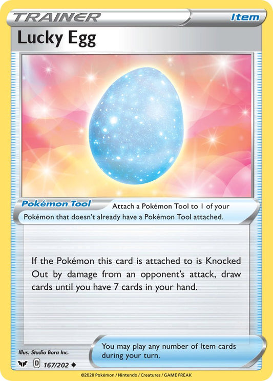 (167/202) Pokemon TCG Sword & Shield Single: Lucky Egg Reverse Holo Uncommon