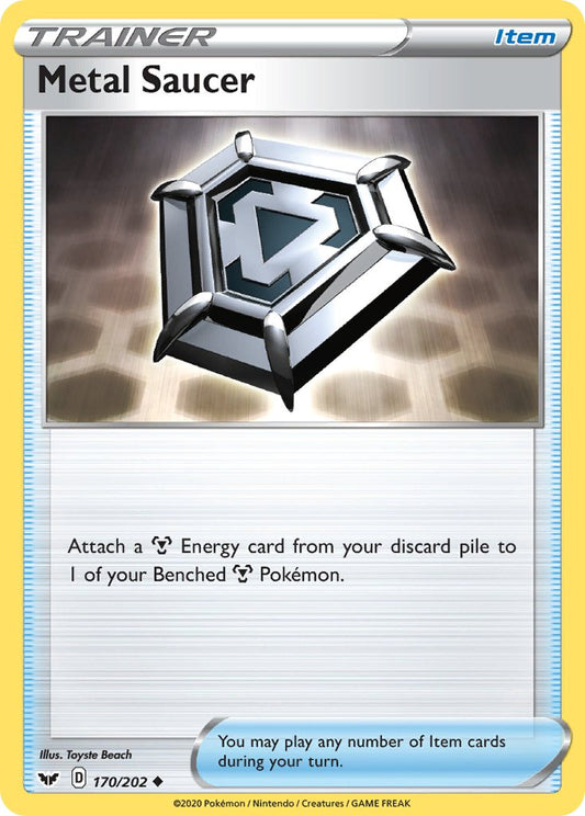 (170/202) Pokemon TCG Sword & Shield Single: Metal Saucer Reverse Holo Uncommon