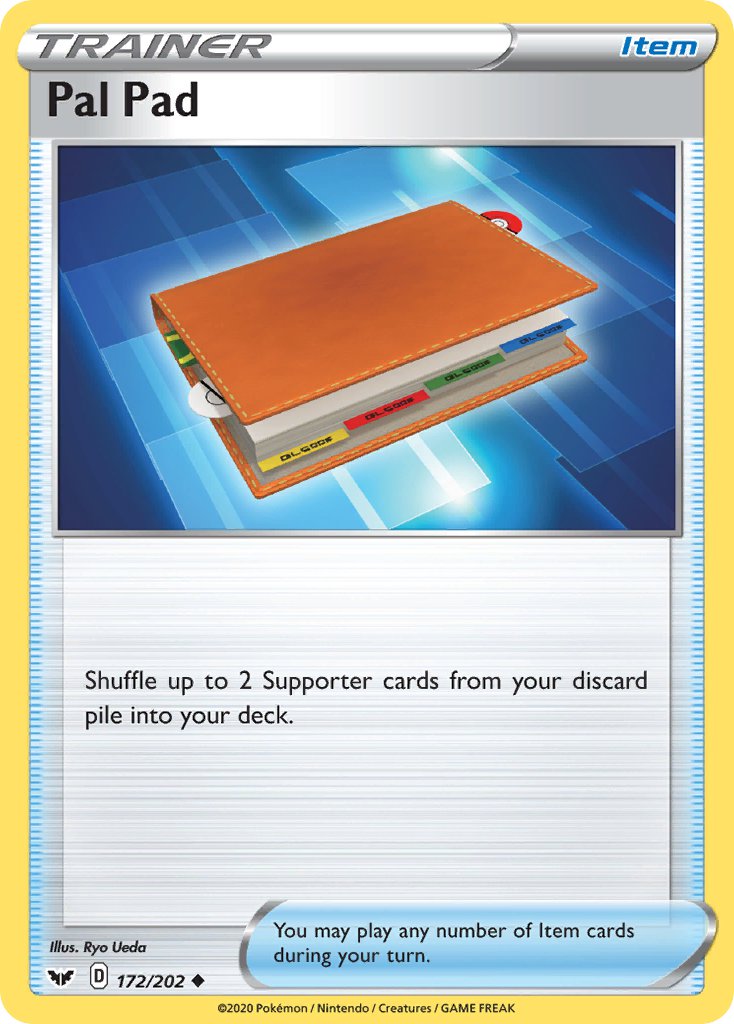 (172/202) Pokemon TCG Sword & Shield Single: Pal Pad  Uncommon