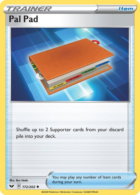 (172/202) Pokemon TCG Sword & Shield Single: Pal Pad Reverse Holo Uncommon