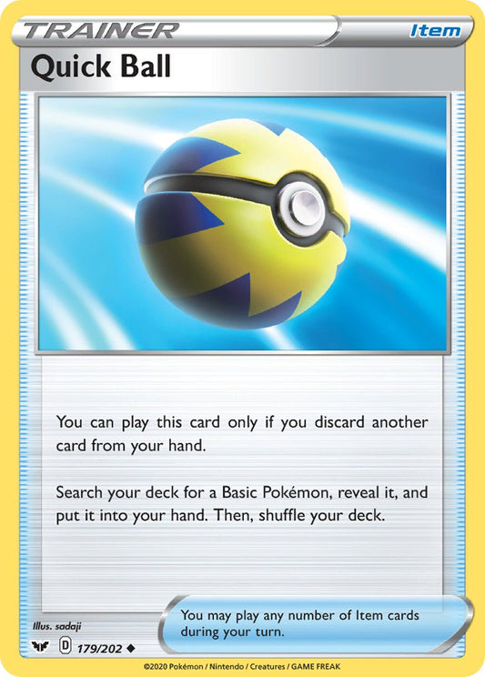 (179/202) Pokemon TCG Sword & Shield Single: Quick Ball  Promo