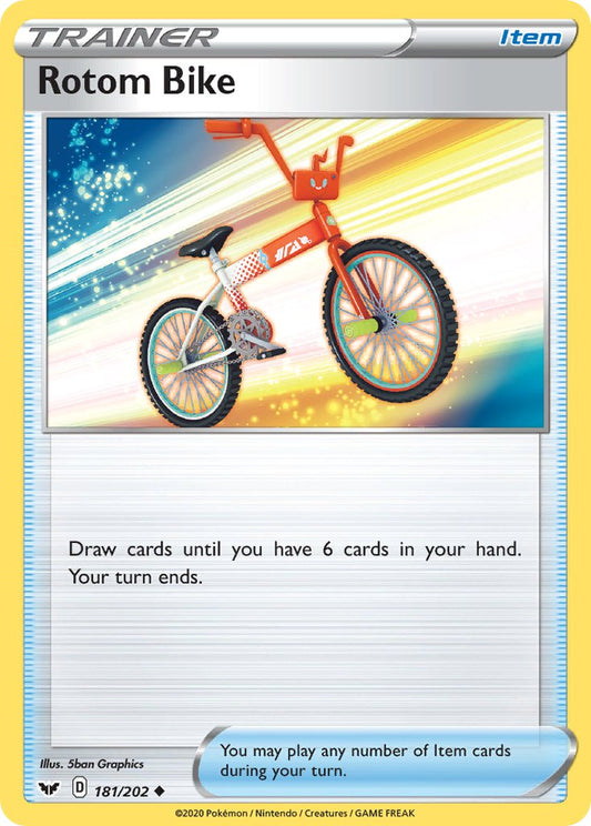 (181/202) Pokemon TCG Sword & Shield Single: Rotom Bike Reverse Holo Uncommon