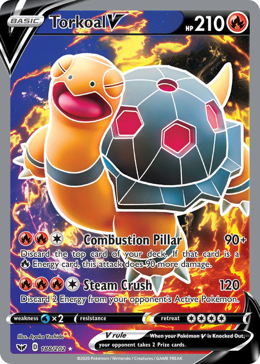(188/202) Pokemon TCG Sword & Shield Single: Torkoal V  Ultra Rare