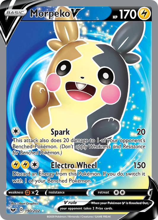 (190/202) Pokemon TCG Sword & Shield Single: Morpeko V  Ultra Rare
