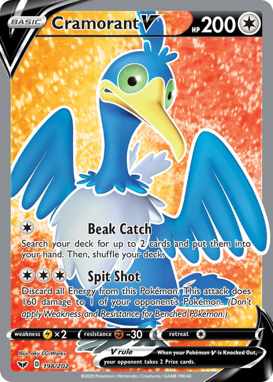 (198/202) Pokemon TCG Sword & Shield Single: Cramorant V  Ultra Rare