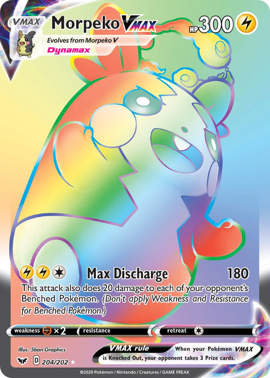 (204/202) Pokemon TCG Sword & Shield Single: Morpeko VMAX  Secret Rare