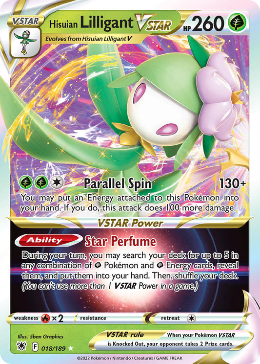 (018/189) Pokemon TCG Astral Radiance Single: Hisuian Lilligant VSTAR  Ultra Rare