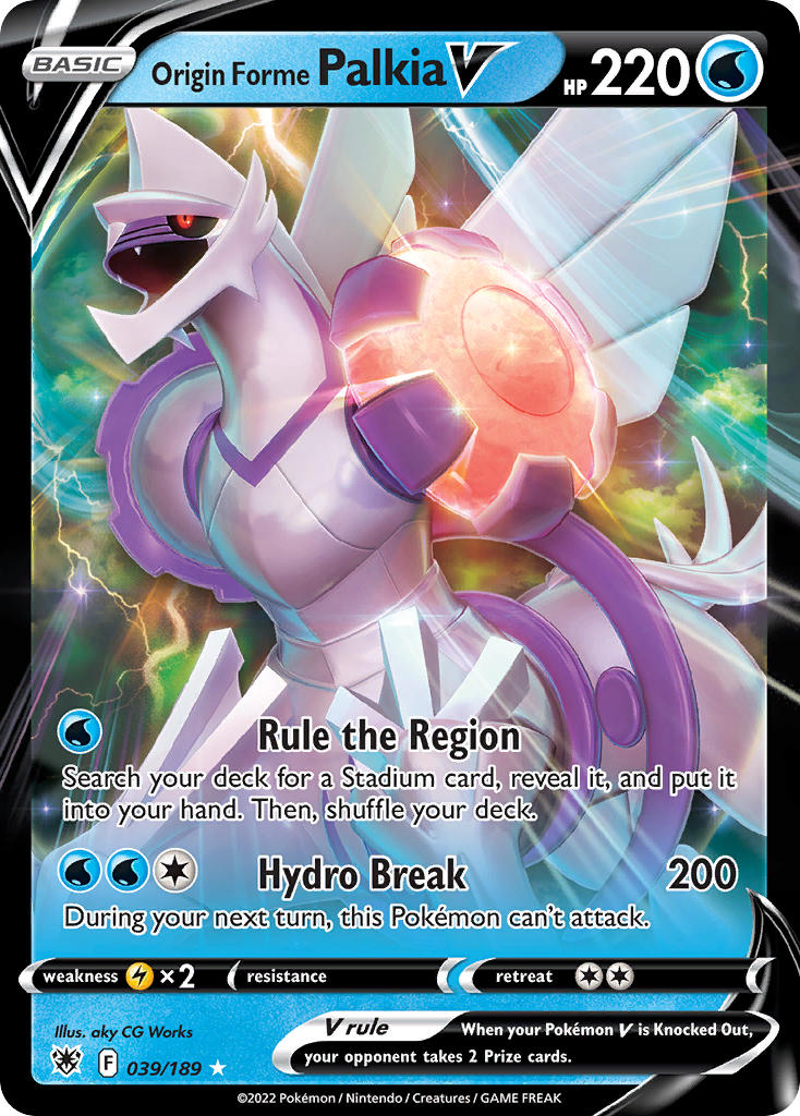 (039/189) Pokemon TCG Astral Radiance Single: Origin Forme Palkia V  Ultra Rare
