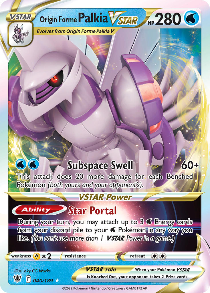 (040/189) Pokemon TCG Astral Radiance Single: Origin Forme Palkia VSTAR  Ultra Rare