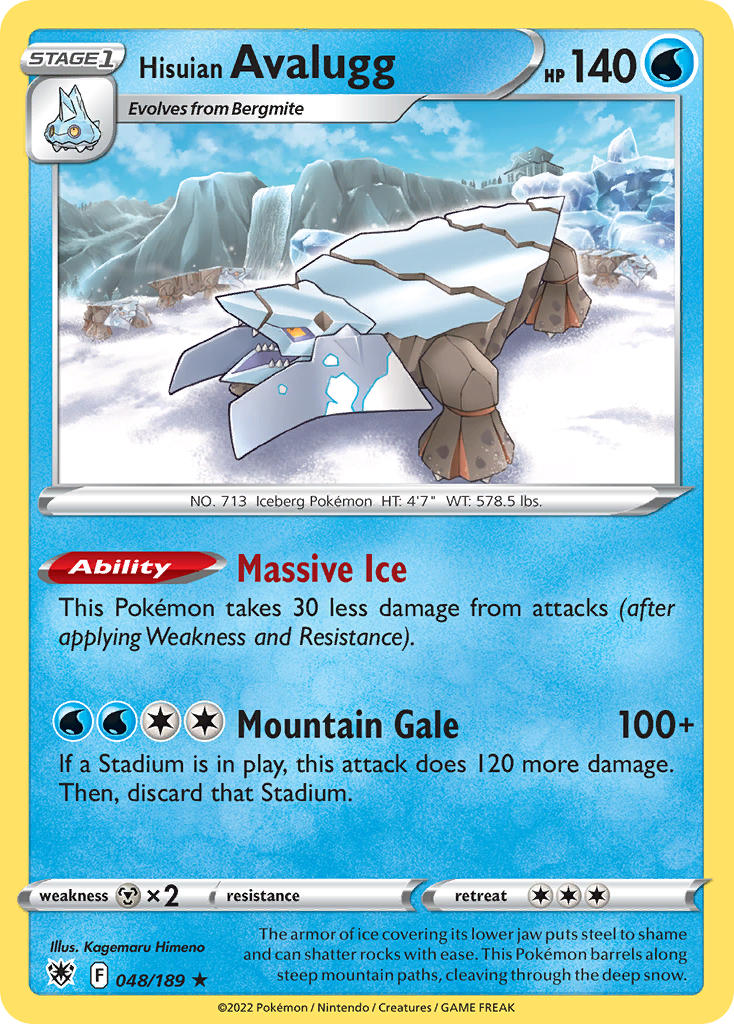 (048/189) Pokemon TCG Astral Radiance Single: Hisuian Avalugg Reverse Holo Rare