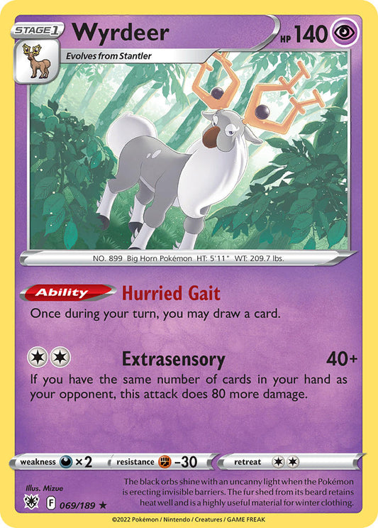 (069/189) Pokemon TCG Astral Radiance Single: Wyrdeer Reverse Holo Holo Rare