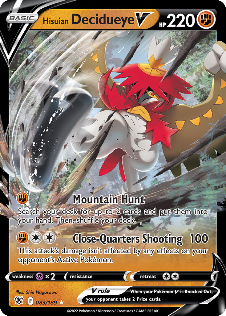 (083/189) Pokemon TCG Astral Radiance Single: Hisuian Decidueye V  Ultra Rare