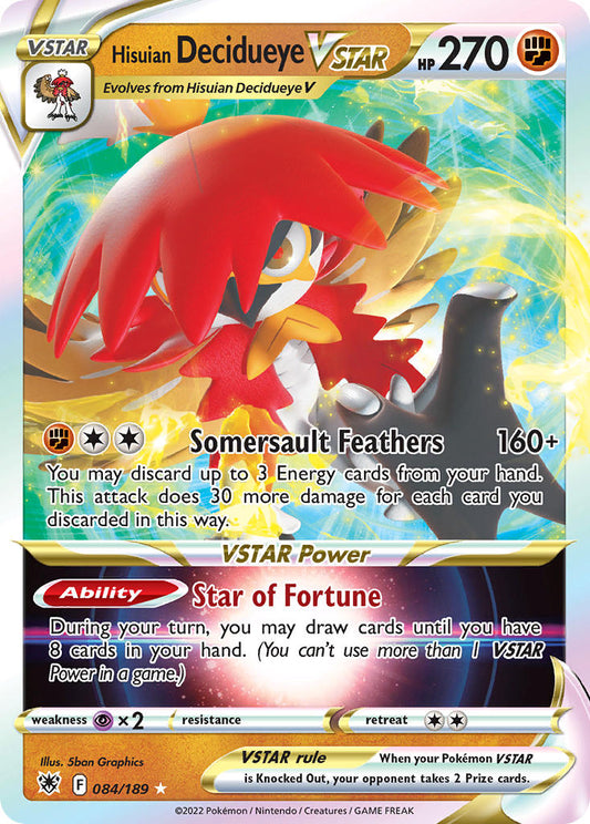 (084/189) Pokemon TCG Astral Radiance Single: Hisuian Decidueye VSTAR  Ultra Rare