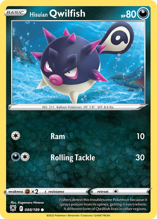 (088/189) Pokemon TCG Astral Radiance Single: Hisuian Qwilfish Reverse Holo Common