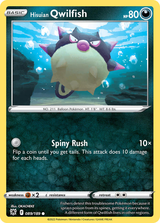 (089/189) Pokemon TCG Astral Radiance Single: Hisuian Qwilfish Reverse Holo Common