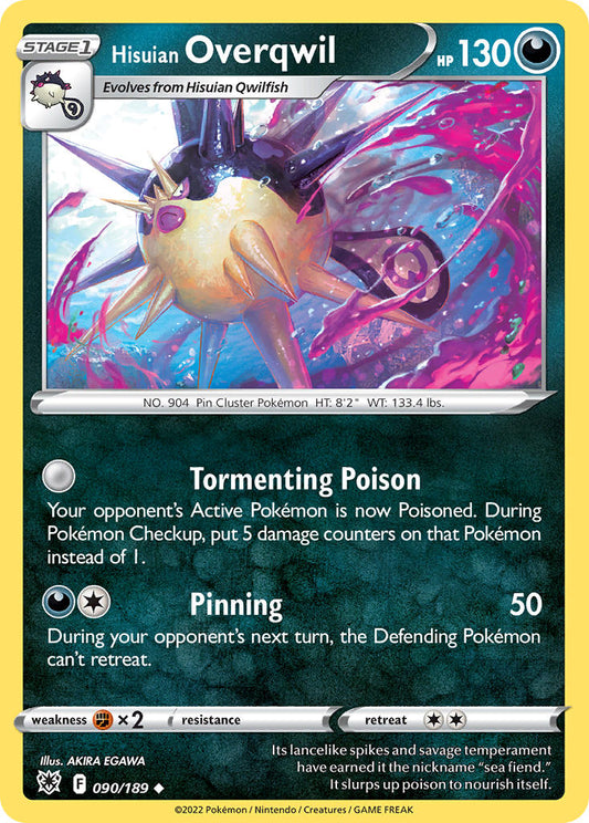 (090/189) Pokemon TCG Astral Radiance Single: Hisuian Overqwil Reverse Holo Uncommon