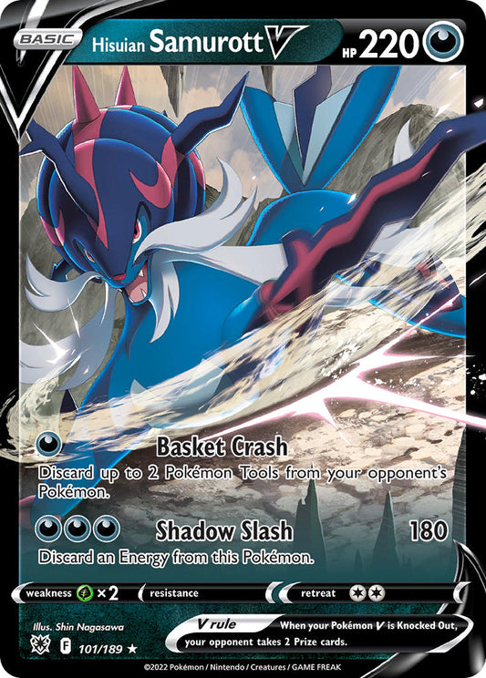 (101/189) Pokemon TCG Astral Radiance Single: Hisuian Samurott V  Ultra Rare
