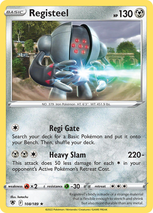 (108/189) Pokemon TCG Astral Radiance Single: Registeel Reverse Holo Rare