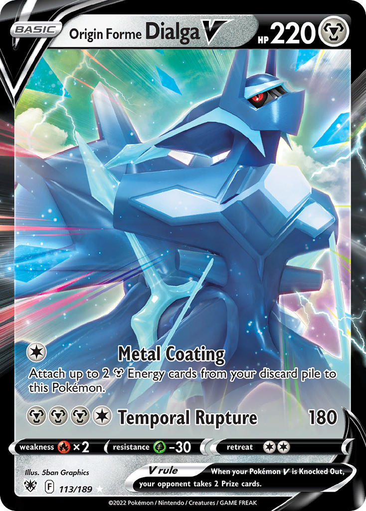 (113/189) Pokemon TCG Astral Radiance Single: Origin Forme Dialga V  Ultra Rare