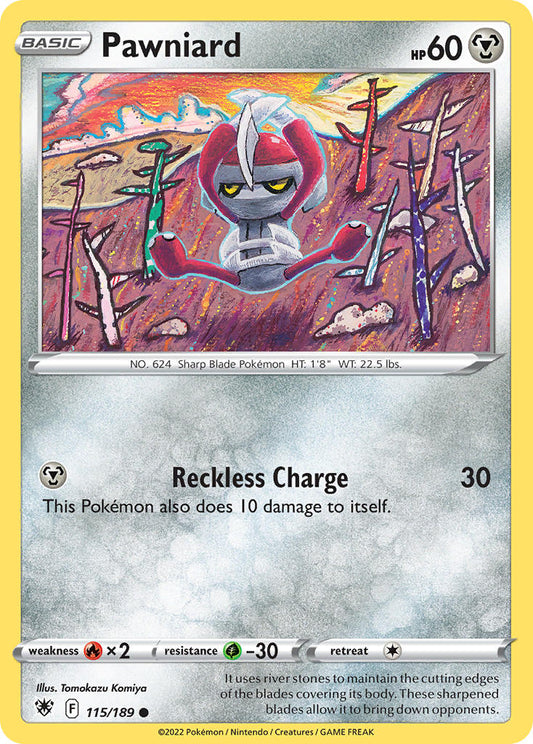 (115/189) Pokemon TCG Astral Radiance Single: Pawniard Reverse Holo Common