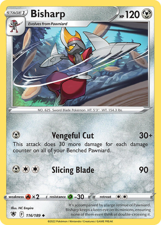 (116/189) Pokemon TCG Astral Radiance Single: Bisharp Reverse Holo Uncommon