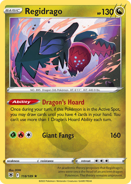 (118/189) Pokemon TCG Astral Radiance Single: Regidrago  Rare
