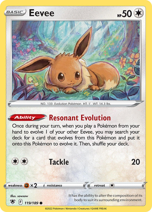 (119/189) Pokemon TCG Astral Radiance Single: Eevee Reverse Holo Common