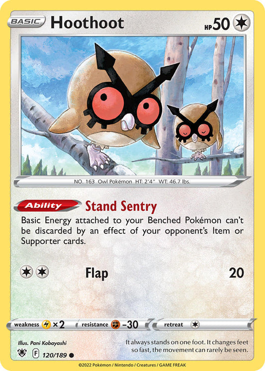 (120/189) Pokemon TCG Astral Radiance Single: Hoothoot Reverse Holo Common