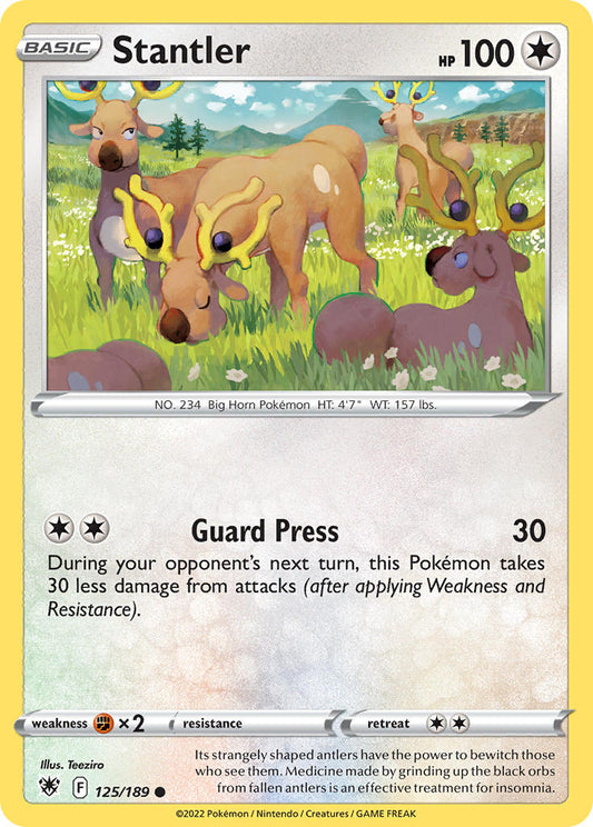 (125/189) Pokemon TCG Astral Radiance Single: Stantler Reverse Holo Common
