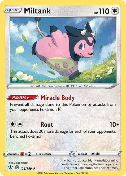 (126/189) Pokemon TCG Astral Radiance Single: Miltank Reverse Holo Holo Rare