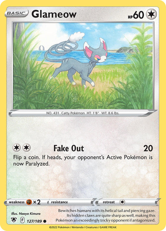 (127/189) Pokemon TCG Astral Radiance Single: Glameow Reverse Holo Common