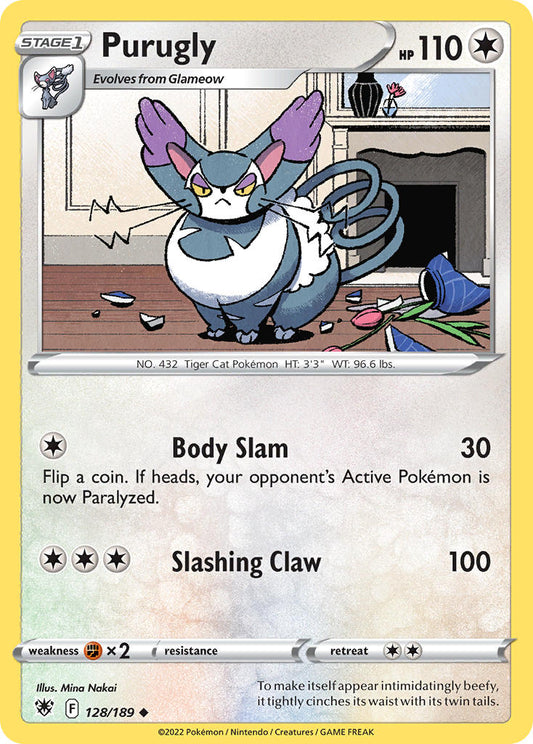 (128/189) Pokemon TCG Astral Radiance Single: Purugly Reverse Holo Uncommon