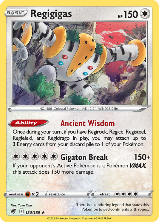 (130/189) Pokemon TCG Astral Radiance Single: Regigigas  Holo Rare