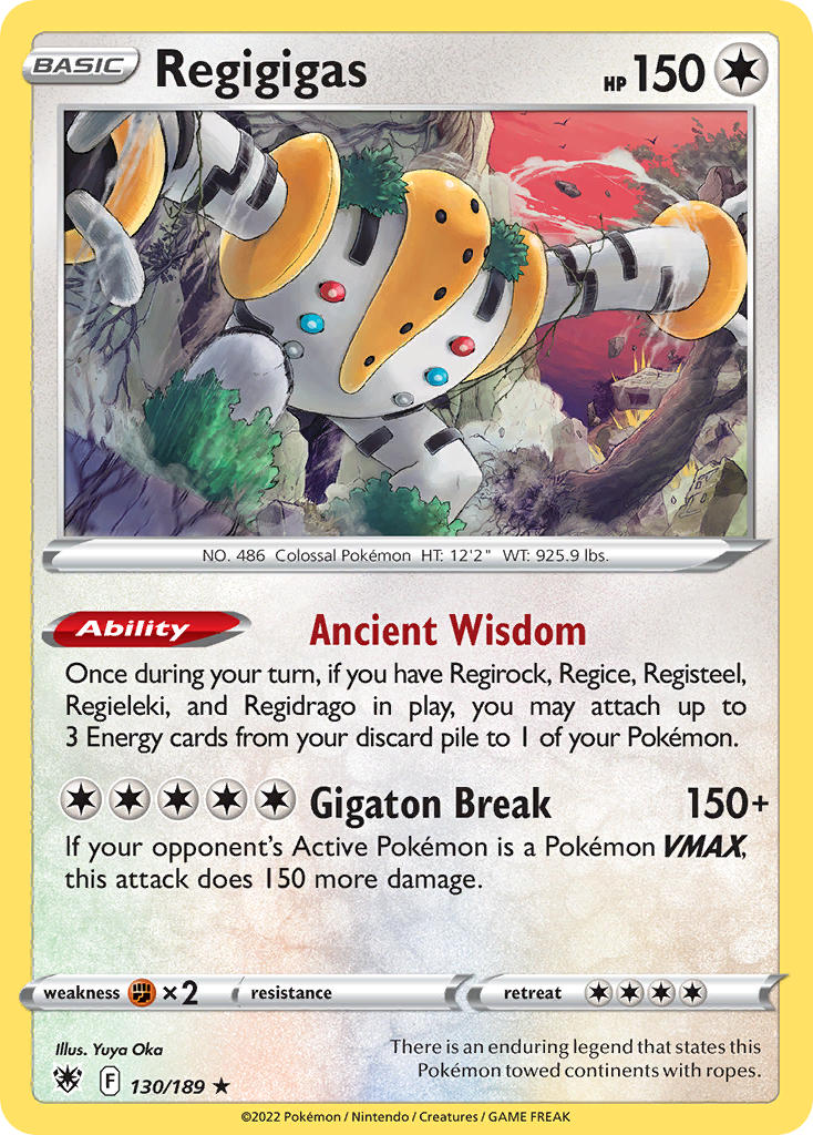(130/189) Pokemon TCG Astral Radiance Single: Regigigas Reverse Holo Holo Rare