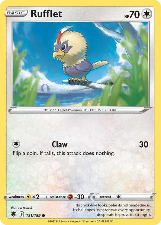 (131/189) Pokemon TCG Astral Radiance Single: Rufflet Reverse Holo Common